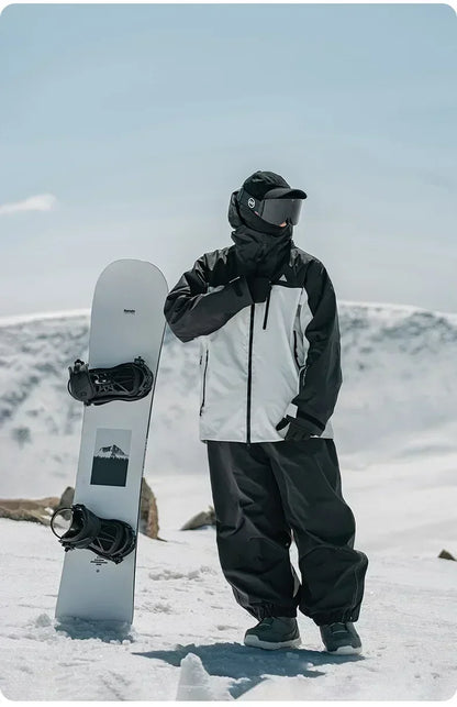 Men's Women's Single Board Ski Pants Waterproof Loose Fit Track Pants Wear Resistant Professional Double Board Snowboard Pants