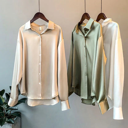 Summer Shirts And Blouses Woman Casual Top Autumn Winter Korean Long Sleeve Button Elegance Sweet Casual Office Lady New Shirts
