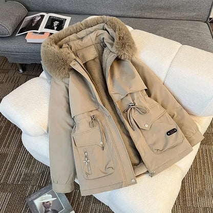 Winter Parkas Jacket Women 2025 New Fashion Korean Loose Hooded Thick Warm Casual Cotton Padded Coat Female Overcoat Casual Tops