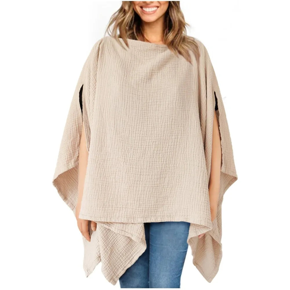 Solid Color Maternal Nursing Covers 2 in 1 Comfortable Breastfeeding Blanket Anti-Exposure Soft Feeding Clothes Outdoor