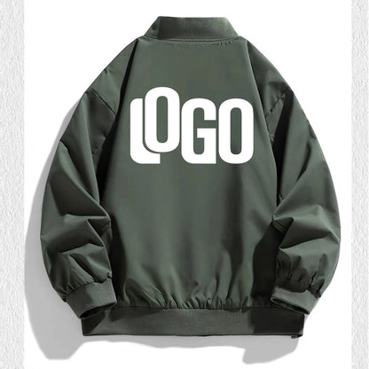 2025 autumn new men's pilot jacket fashion casual light solid color baseball uniform sportswear jacket, DIY LOGO S-4XL