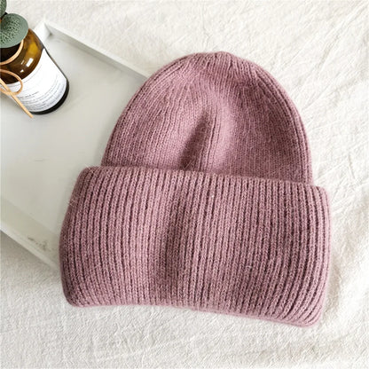 Women Winter Hat Real Rabbit Fur Winter Hats For Women Fashion Warm Beanie Hats Women Solid Adult Cover Head Cap