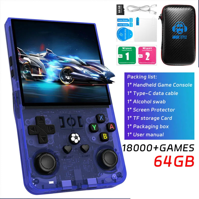 R36MAX Retro Handheld Video Game Console Linux System 4.0 Inch IPS Screen R36S Portable Pocket Video Player 128GB Games Gift