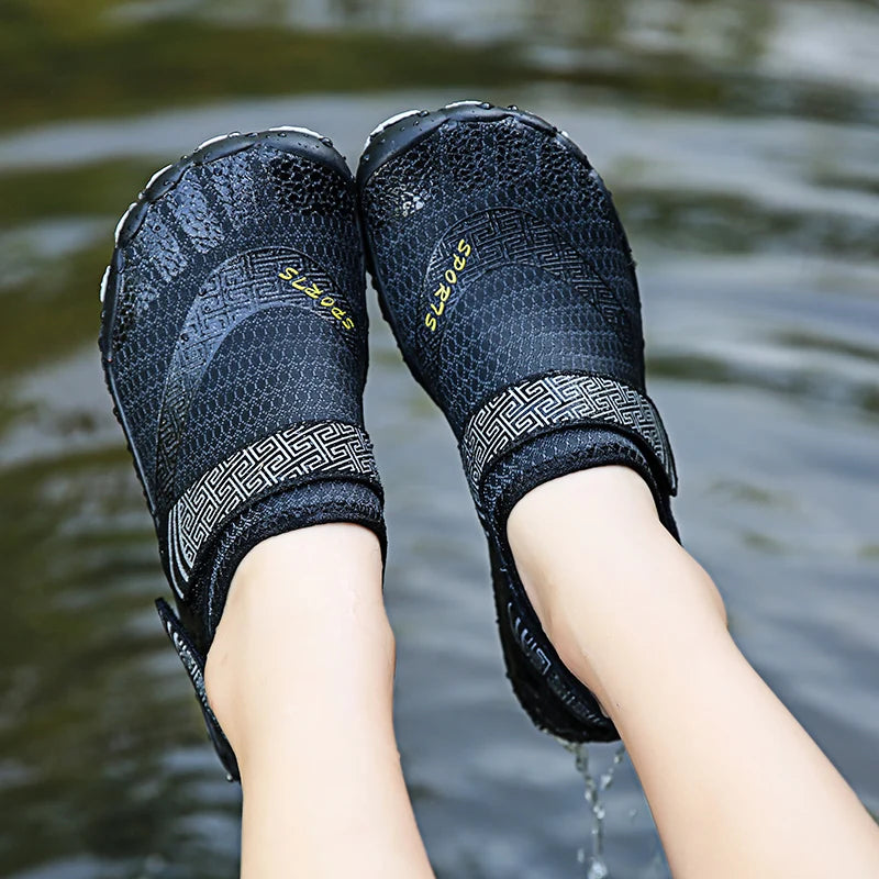 Men Women Elastic Beach Barefoot Seaside Aqua Shoe Quick-Dry Breathable Surf Wading Shoe Non Slip Upstream Swimming Water Shoe