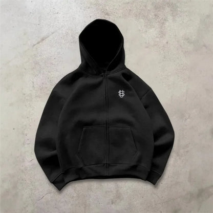 Y2k Retro Loose Straight Baggy Pants Men Tracksuit Pants Unisex Sweatpant Women Zip Embroidery Hip Hop Harajuku Casual Pant Goth