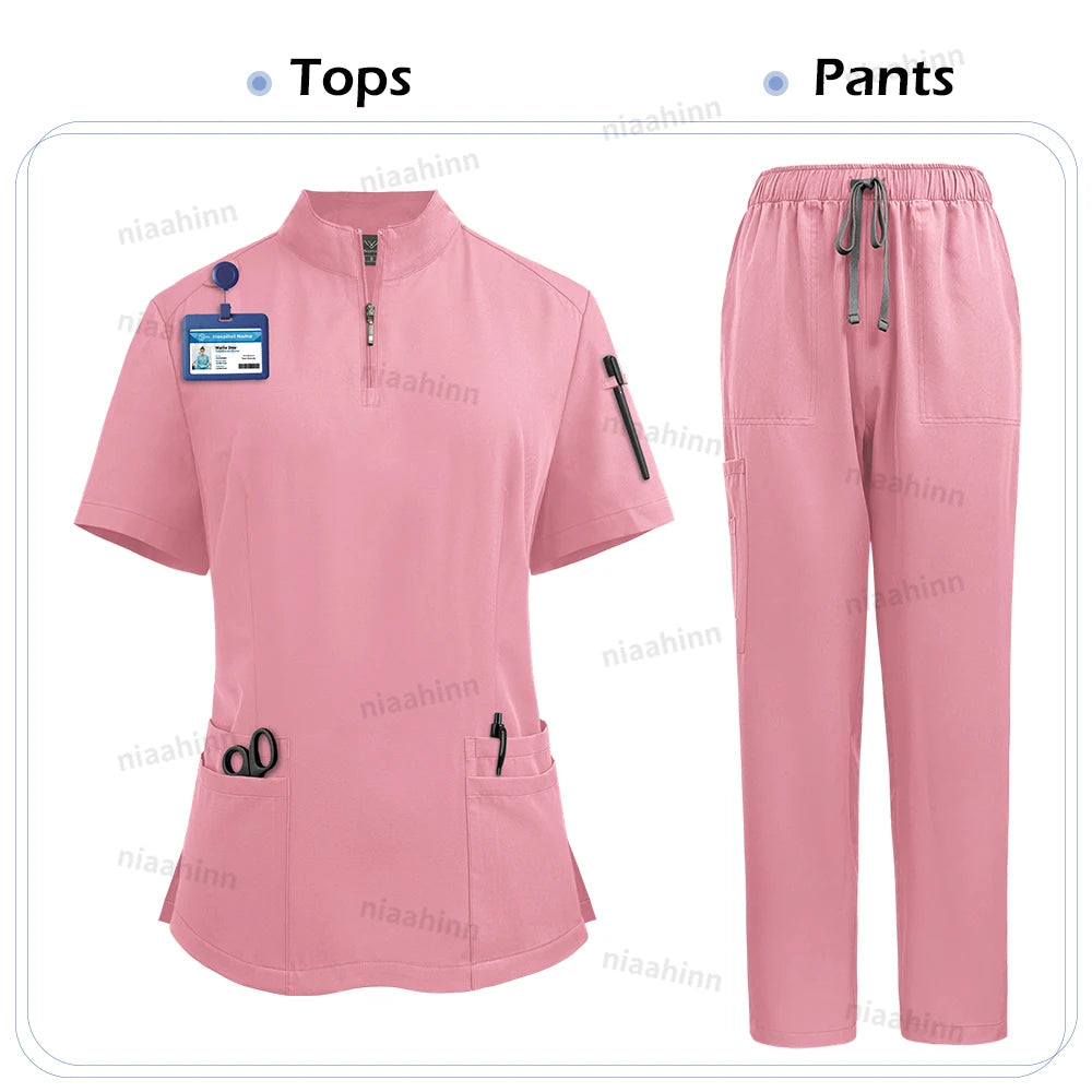 Clinical Uniform Woman Nursing Articles Hospital Surgical Gowns Dental Nursing Medical Blouse Pants Work Wear Doctor Nurse Scrub