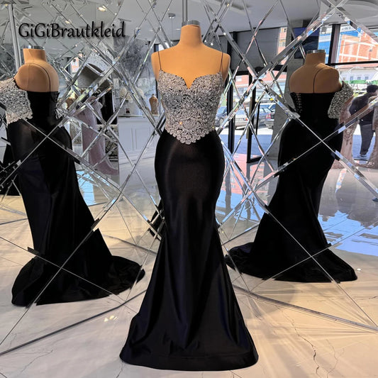 GiGiBraut Fancy Spaghetti Straps Prom Dress for Women Rhinestones Lace up Sweetheart Evening Gowns Vestidos De Gala Customized