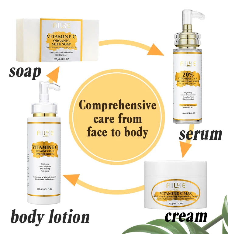 AILKE Vitamin C Whitening Serum, Remove Dark Spots, Moisturizing, Anti-Aging & Wrinkle, Beauty Skin Care Cosmetics