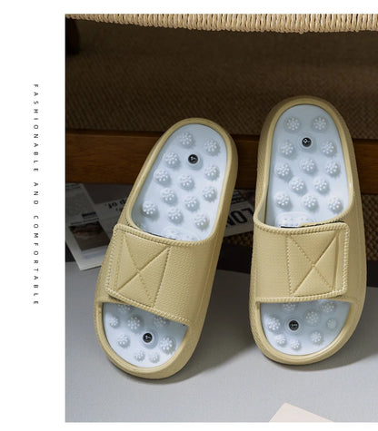 New Summer Men Massage Slippers Sides Indoor Outdoor Sandals Beach Casual Shoes Soft Sole Slides Men Flip-flops Men's Footwear