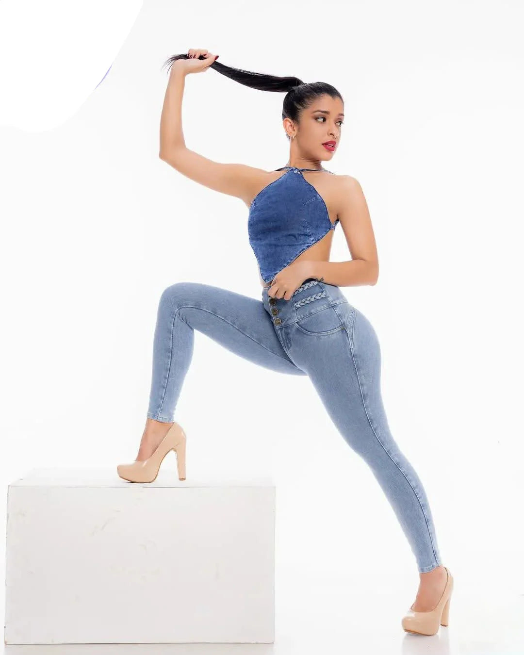 Stretch Skinny Denim Women's Jeans Mid Waist Pants Blue Elastic Slim Pencil Trousers Female Fashion Office Trendy Pants Y2K