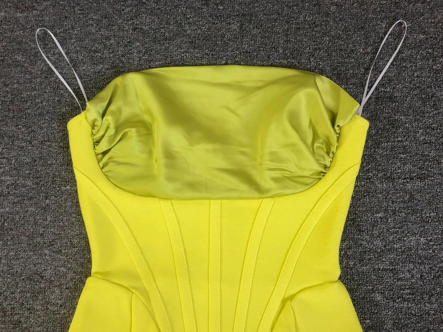 New Women Celebrity Sexy Strapless Split Green Midi Bodycon Bandage Dress Evening Stage Performance Dress Vestido