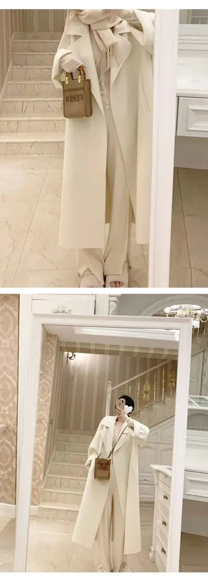 Plus Size New Hot Sale Of The Season Women's Woolen Coat Medium Length Versatile Small Size Tweed Outerwear Autumn Winter Fas...