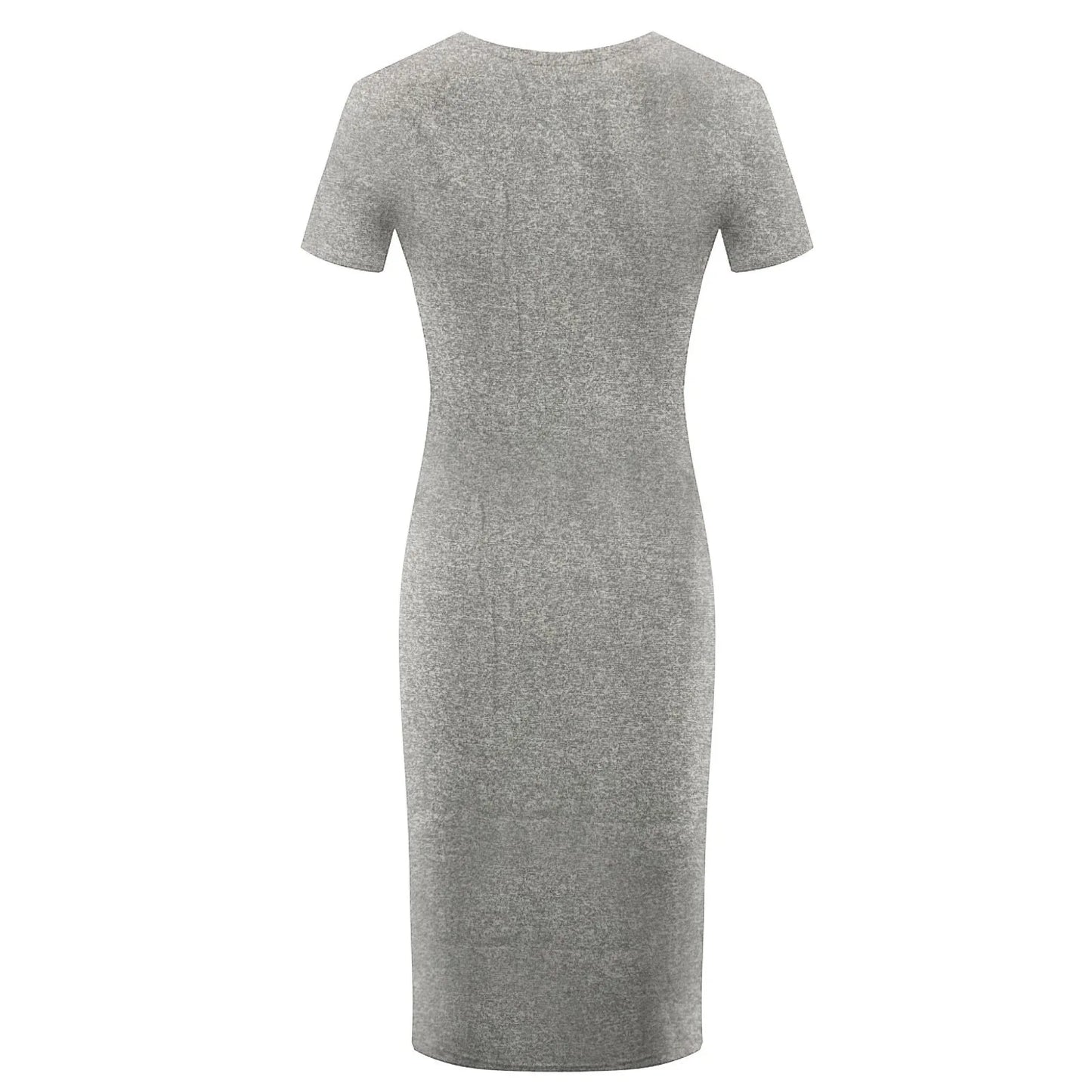 Fashion Women Short Sleeve Slim Fitting Dress Summer Solid Color Round Neck Elegant Dress Tight Robe Street Style Skinny Dress