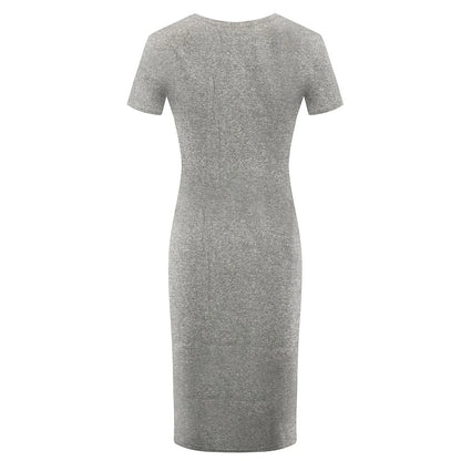 Fashion Women Short Sleeve Slim Fitting Dress Summer Solid Color Round Neck Elegant Dress Tight Robe Street Style Skinny Dress