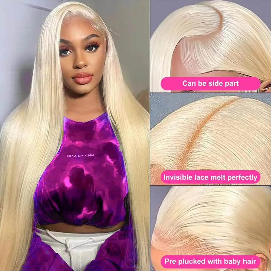 13x6 Hd Transparent Lace Frontal Wig Human Hair 30 Inch Blonde Straight Lace Front Wigs Human Hair 613 Bone Straight Colored Wig