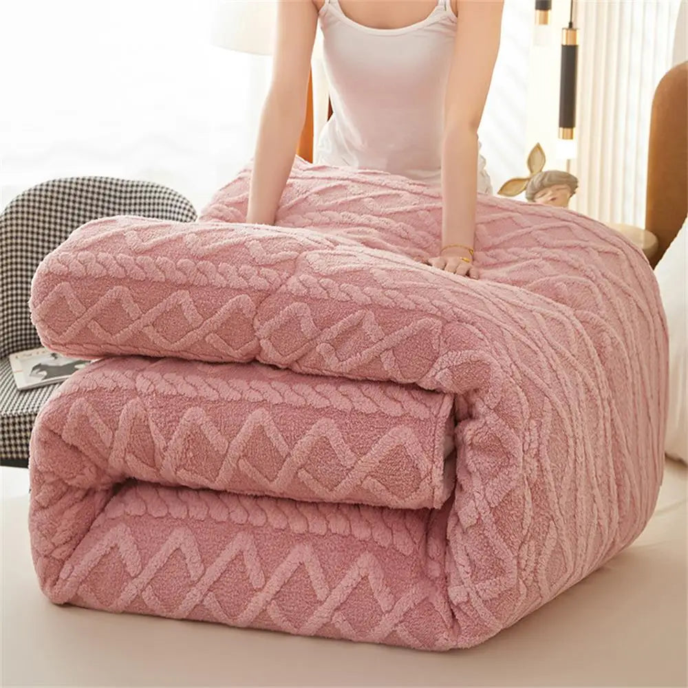 New Super Thick Winter Warm Blanket for Bed Artificial Lamb Cashmere Weighted Blankets Soft Comfortable Warmth Quilt Comforter