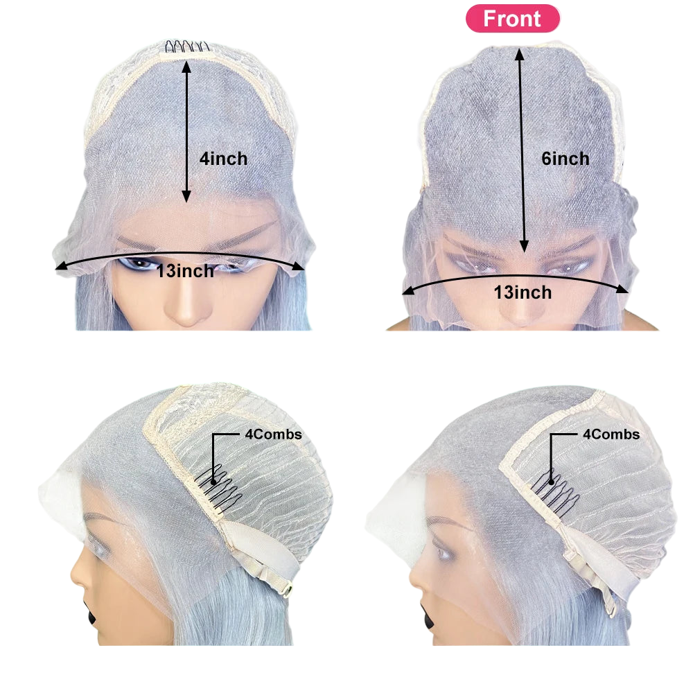 13x6 Blonde Colored Lace Front Human Hair Wigs Platinum With Brown Roots Pre-Plucking Transparent Lace Frontal Wig For Women