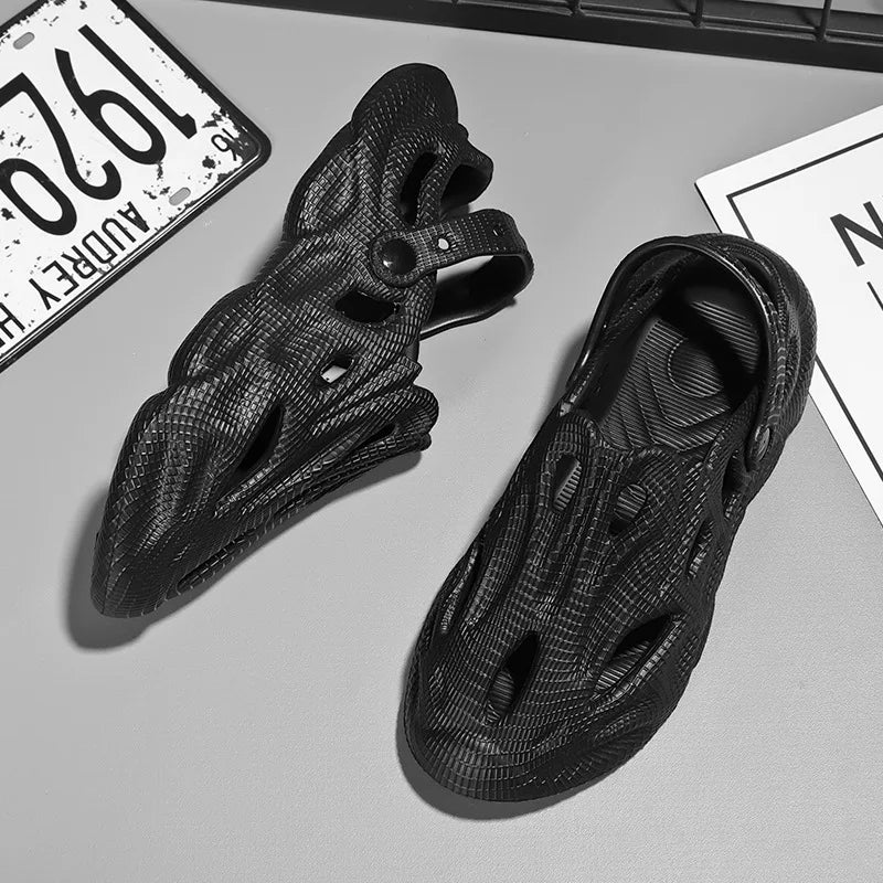 Litfun Summer Clogs Sandals For Men New Outdoor Soft Botton Beach Slippers Anti-slip EVA Garden Shoes Fashion Hollow Hole Shoes