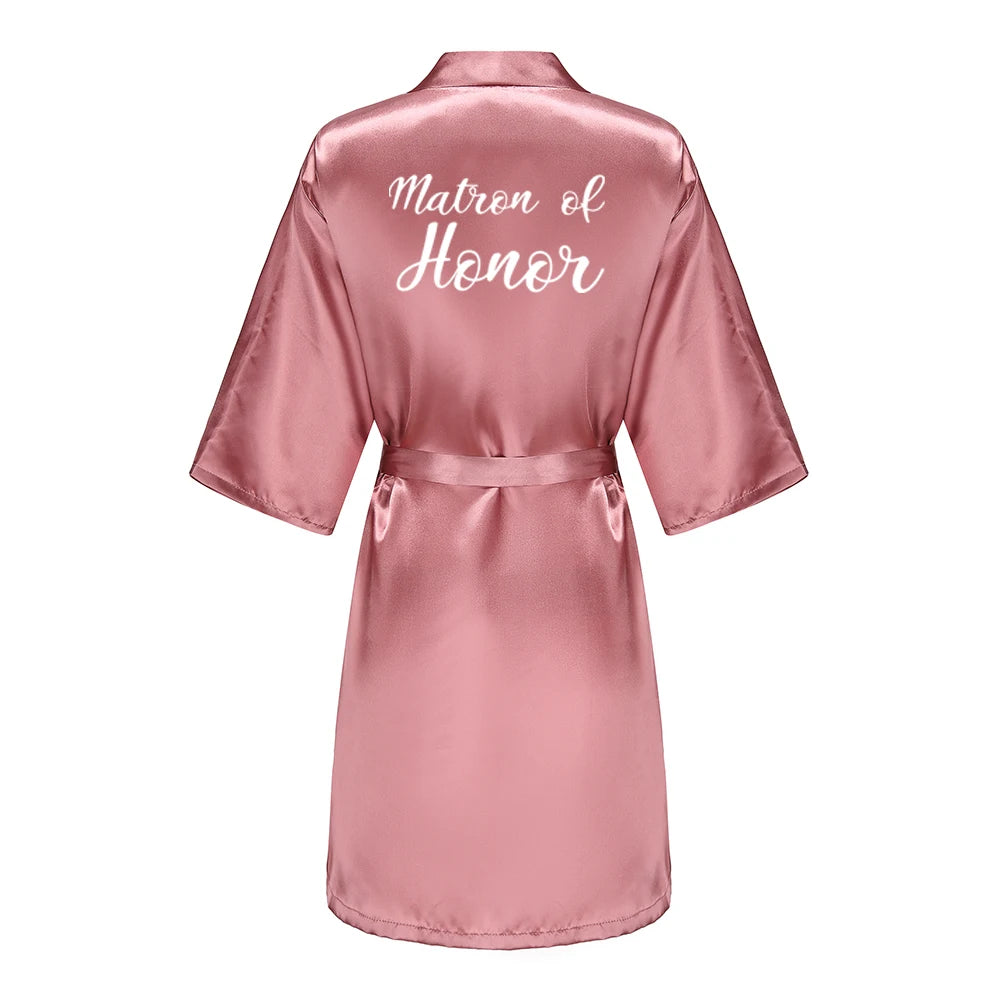 Wedding Bride Bridesmaid Robe Dressing Gown Sexy Women Bathrobe Nightgown Short Sleepwear Casual Flower Kimono Geisha M L XL