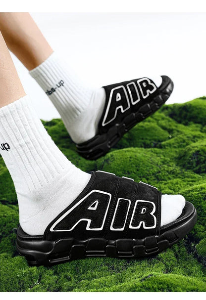 Men Air Cushion Design Slide Man Summer PVC Soft Non-slip Men's Sports Slippers New Slippers for Men Flip Flops Chanclas Hombre