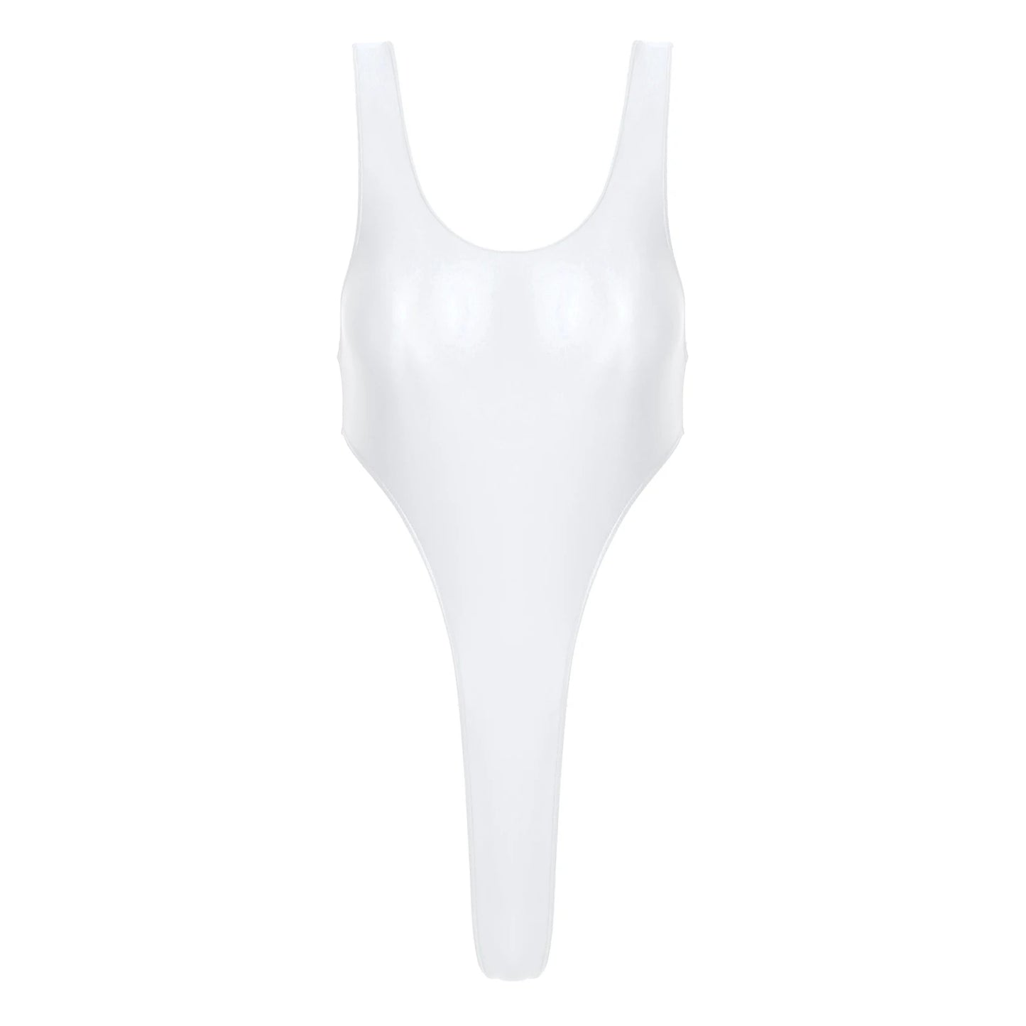 Womens Swimsuit 2022 New Glossy One-piece Swimming Bathing Suit Backless High Cut Bodysuit Sportwear Beachwear Swimwear