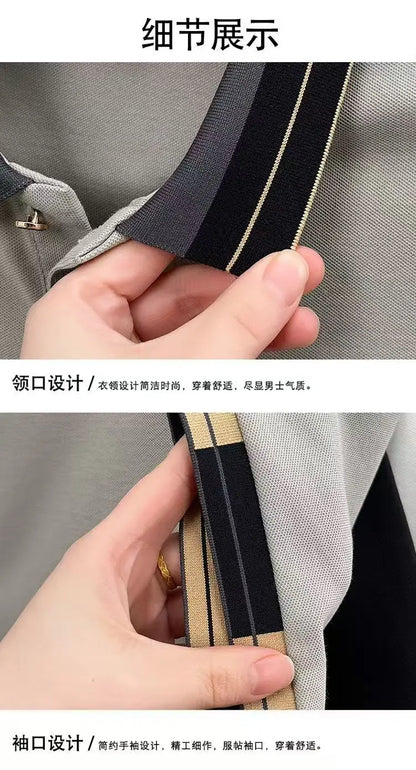 New Men'S Polo Shirt Short Sleeved Top, Casual, Fashionable, Breathable, Comfortable And Trendy Top