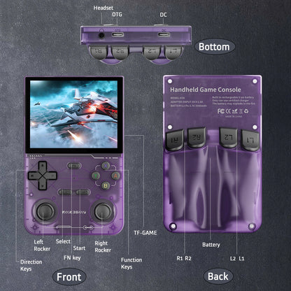 R36MAX Game Console 64GB 128GB 18000+GAMES Linux System 4.0inch K36 vs R36S 3.5inch Pocket Video Player No Download Required