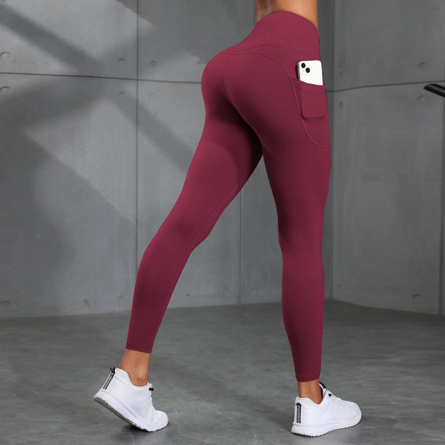 Women Yoga Fitness Leggings High Waist Tights With Pocket Gym Workout Running Stretchy Sexy Hip Liftting Casual Skinny Pants