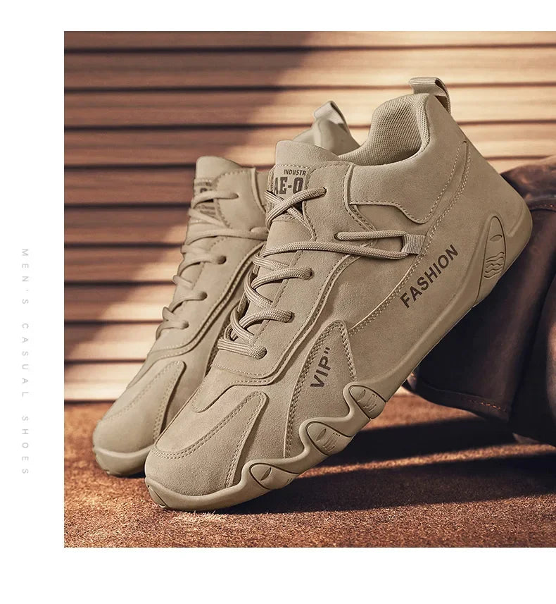 Ankle Boots For Men 2026 Spring Man Casual Sneakers Non Slip Khaki Work Mens Shoe Short Boots Loafers Lace Up Zapatillas Hombre