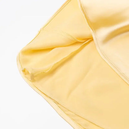 HH Women Summer Yellow Stain V Neck Sling Dress Elegant Sleeveless Loose Maxi Robes 2025 New Ladies Party Holiday Dresses