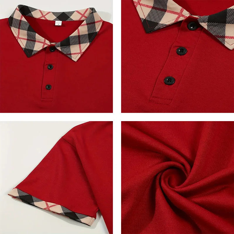 Summer men's short sleeved polo shirt business office lapel shirt Men's sports and casual top European and American plus size