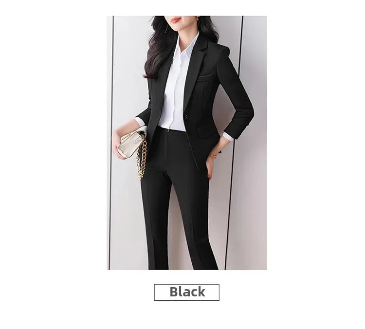 Elegant Western-Style Black Suit Jacket For Women Fashionable Professional Workwear Ideal For Interviews And Office Settings