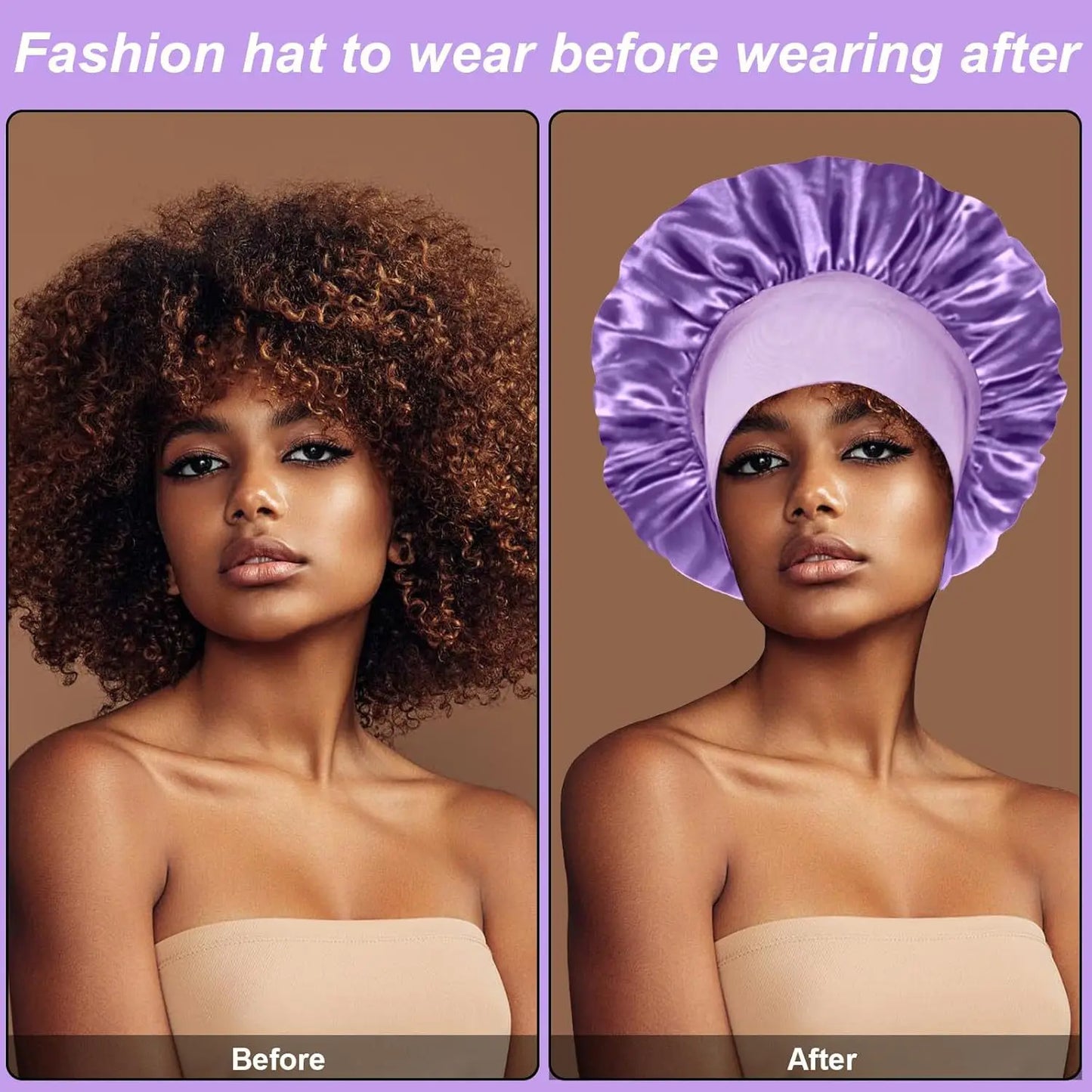 Bonnet Satin Sleeping Hat Hair Night Sleep Cap Head Cover Shower Caps for Bath and Sauna Bathing Shower Caps Bathroom Products