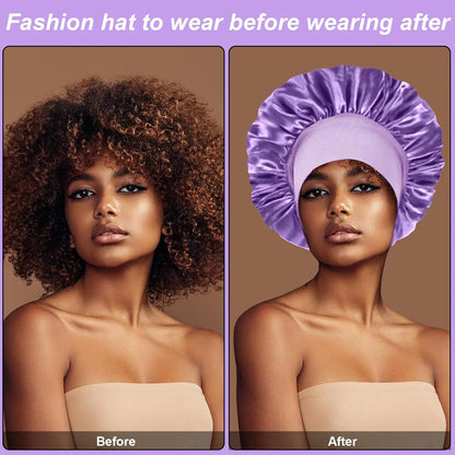 Bonnet Satin Sleeping Hat Hair Night Sleep Cap Head Cover Shower Caps for Bath and Sauna Bathing Shower Caps Bathroom Products
