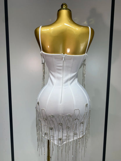 Women Sexy Backless Spaghetti Strap Bodycon Sleeveless Bandage Dress 2025 Elegant Prom Gown Club Evening Party Birthday Dresses