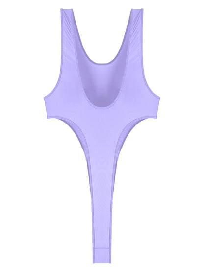 Womens Swimsuit 2022 New Glossy One-piece Swimming Bathing Suit Backless High Cut Bodysuit Sportwear Beachwear Swimwear