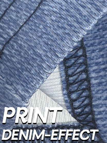 Women's Slim Fit Autumn Leggings with Full Length Denim-Look Floral Print Casual and Comfortable Workout Pants