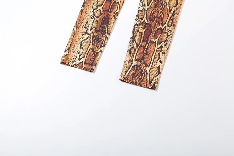 Nibber Hollow Snake Print Jumpsuits Women Y2K Strapless Metal Cirque Midnight Workout Activity Hipster Sexy Stretch Overalls