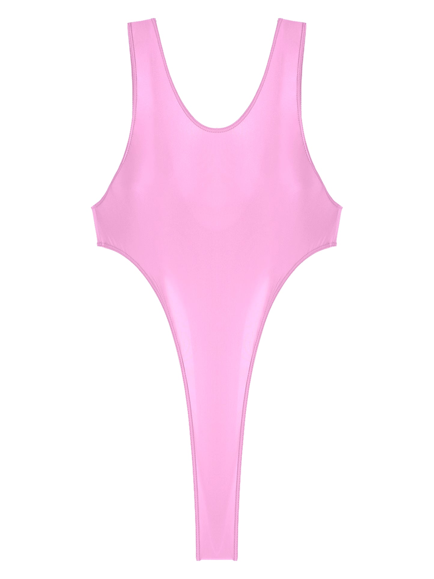 Womens Swimsuit 2022 New Glossy One-piece Swimming Bathing Suit Backless High Cut Bodysuit Sportwear Beachwear Swimwear