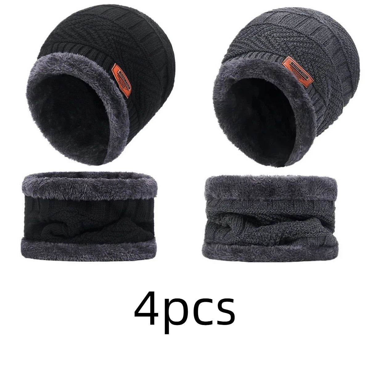 Winter Hats Knit Cap Men And Women Velvet Hat Coral Fleece Scarf Outdoor Riding Hat Warm Thickening Plus Velvet Neck Protect Cap