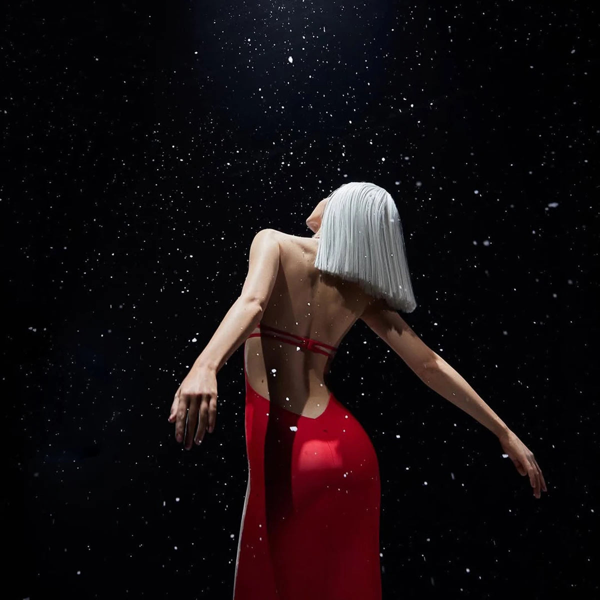 MUZISKAT 2026 Women's Sexy Hanging Neck Strap Fabric Splicing Dress Strapless Bareback Slimming Long Party Evening Dress