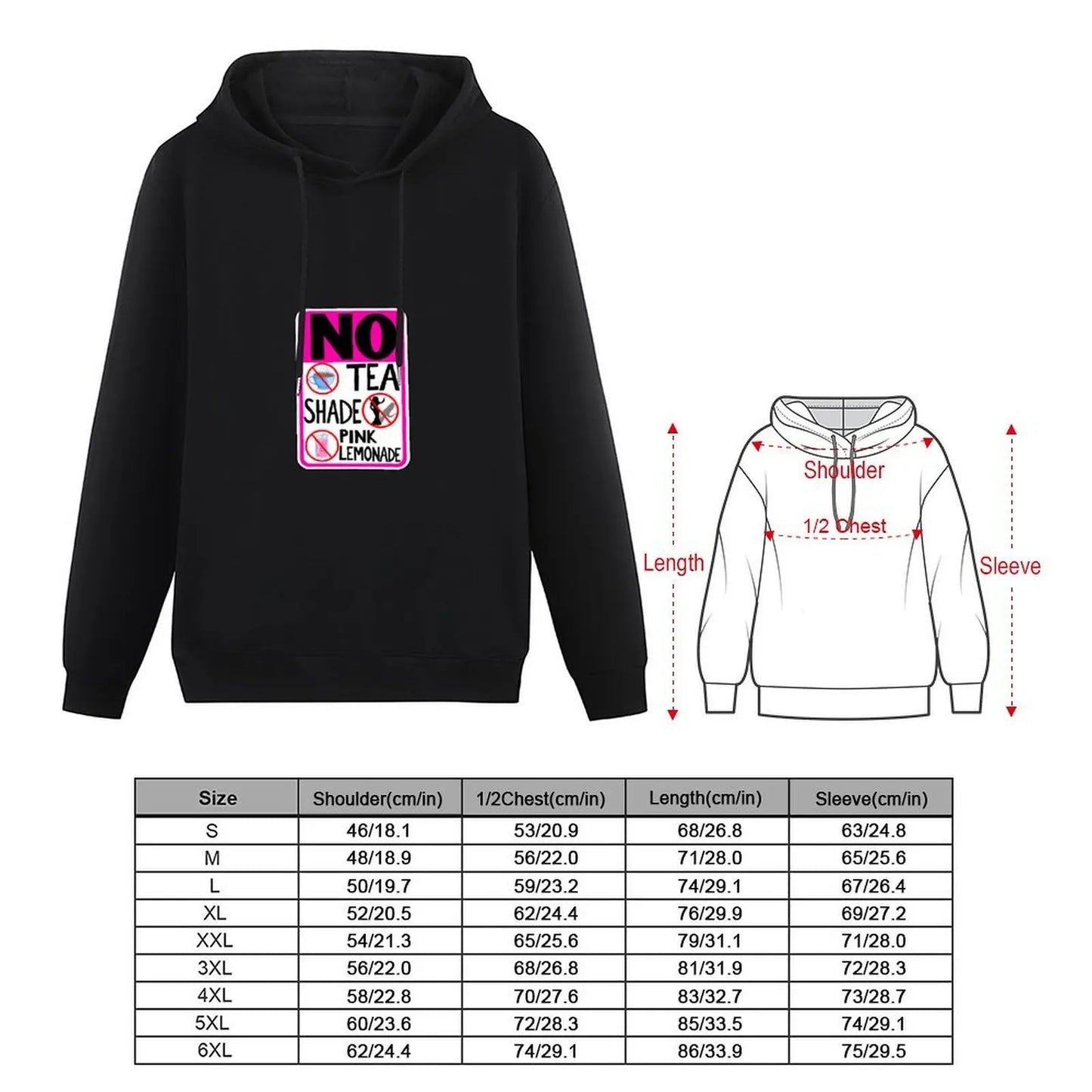 No Tea No Shade No Pink Lemonade Jasmine Masters Quote Hoodie male clothes autumn new products graphic hoodies