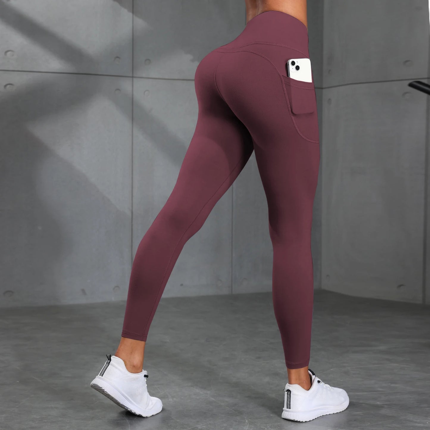Women Yoga Fitness Leggings High Waist Tights With Pocket Gym Workout Running Stretchy Sexy Hip Liftting Casual Skinny Pants