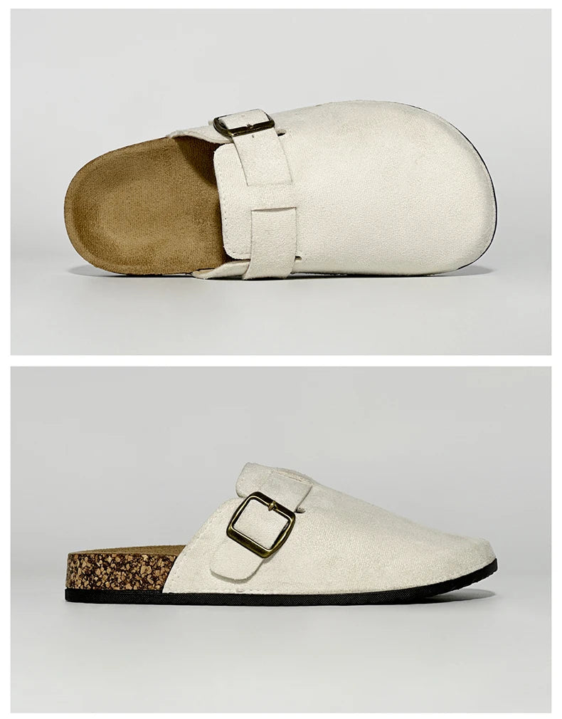 Women's Casual Closed Toe Flip-flops Summer Outdoor Slippers Couple's Flannel Sandals Comfortable Non-slip Wear-resistant Slides