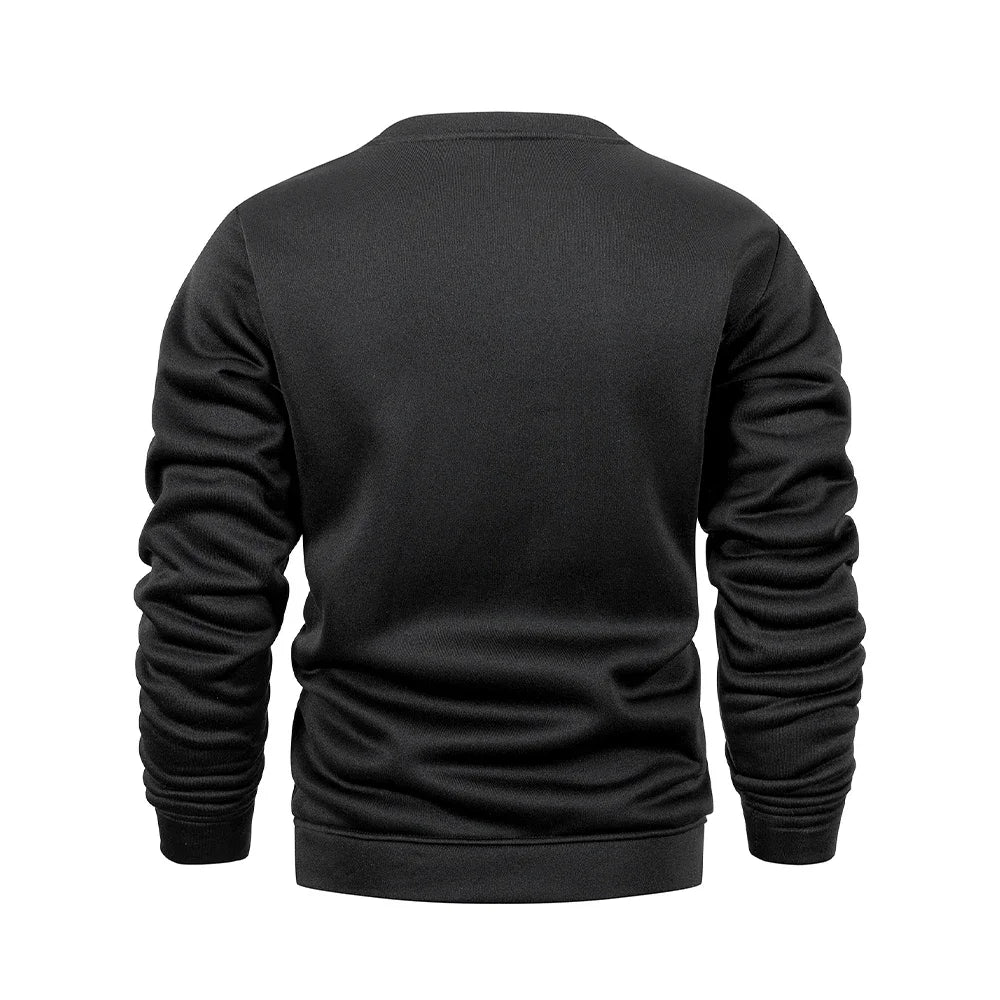 New Mens Round Neck Sweatshirt Solid Color Loose Casual Pullover Men Fashion Warm Long Sleeve Hoodies Men Clothing
