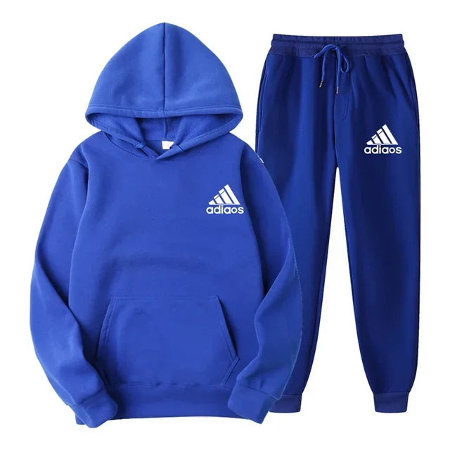 New 2025 autumn_winter men's hooded sweatshirt + jogging pants two-piece outdoor casual men's and women's sportswear set