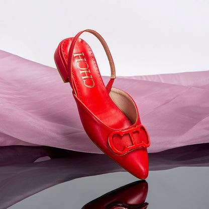 CHCH Women's Sandals 2024 New Black Pointed Flat bottomed loafers Simple Black Business Women's Shoes