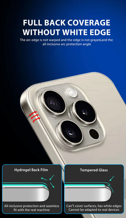 3Pcs Back Hydrogel Film For Apple iPhone 17 16 Pro Max Air Full Cover Screen Protection Clear Film HD Stickers Phone Accessories