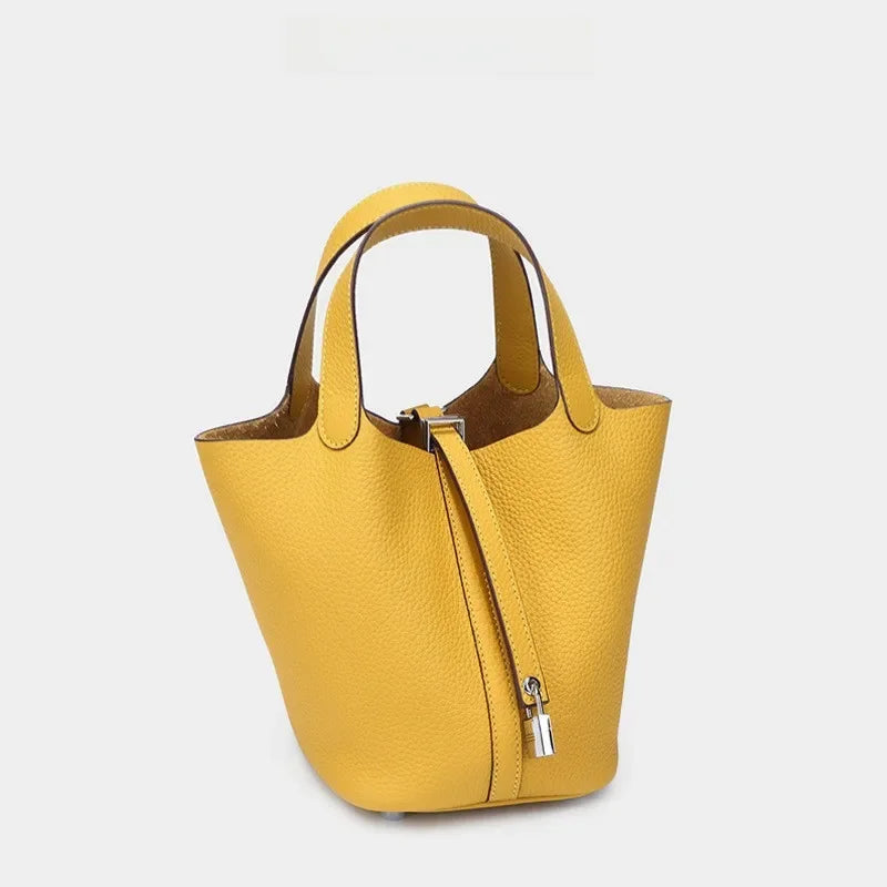 Autumn/winter Nichedesign Women's Bucket Bag Genuine Leather Handbag Mother-child Bag Tote For Ladies