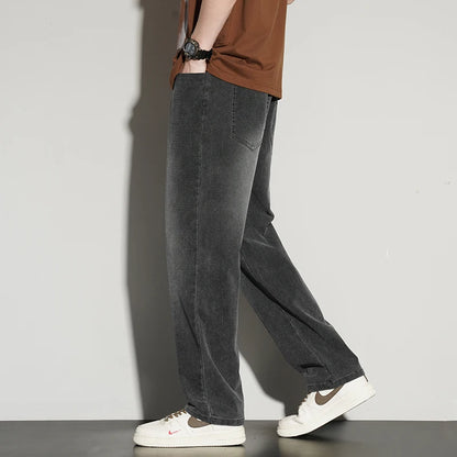 2025ss Autumn 190cm Big Tall Men Stretch Pants Extra Long Length 115cm Pants Large Size Straight-leg Jeans Sports Leisure Clothi